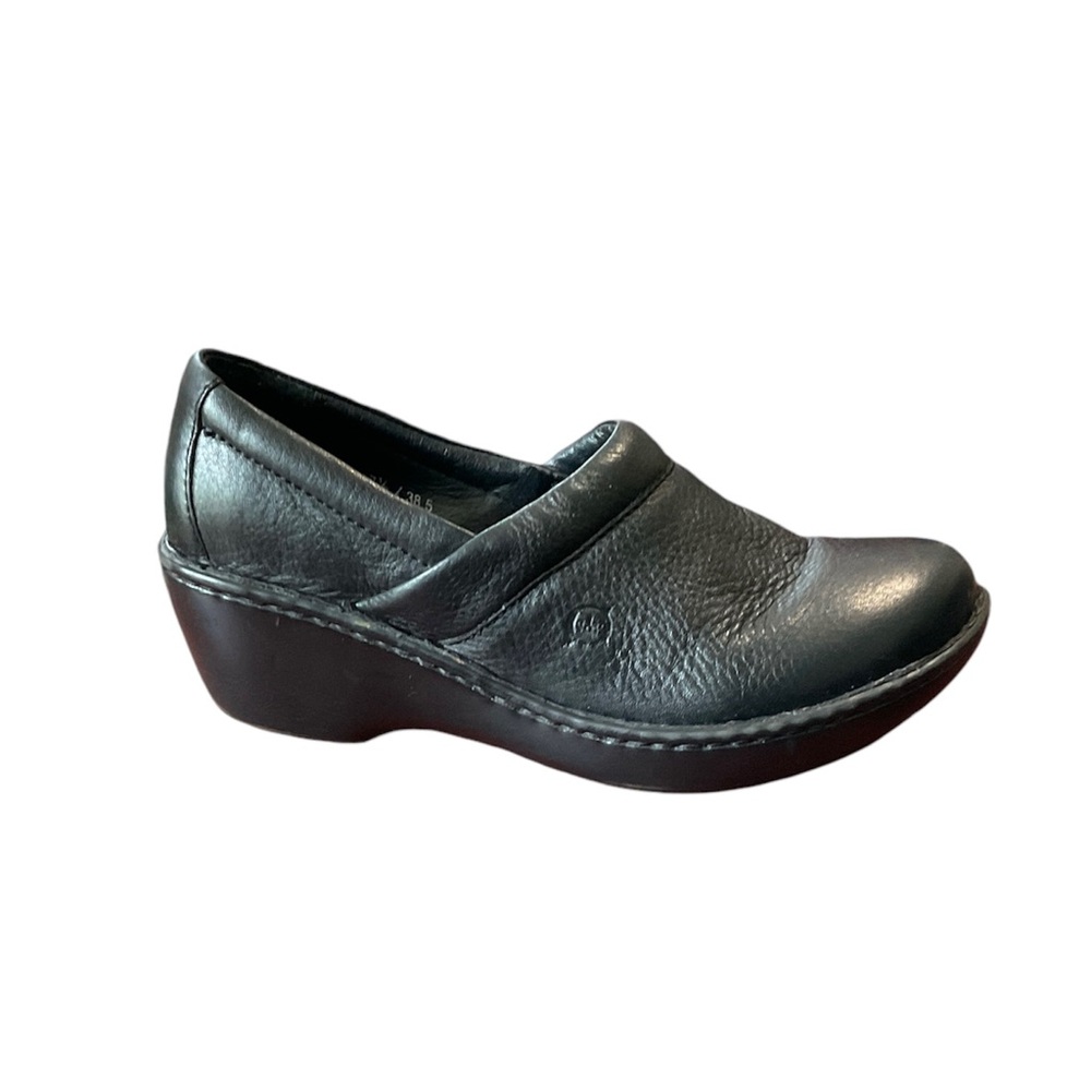 Born Black Leather Comfort Clog Shoe Size 7.5